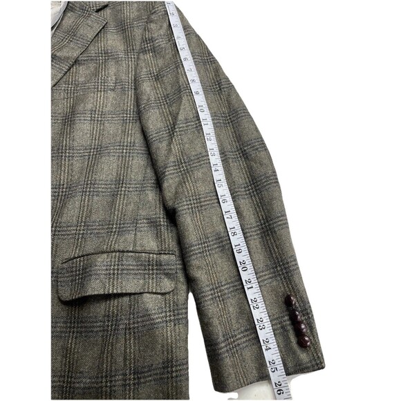 Carroll & Co. ‘Crestwood’ Men Blazer 42L Italian Cashmere Woven Windowpane Check - Picture 13 of 14